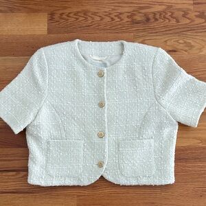 NWOT Abercrombie & Fitch Cream Tweed Jacket
